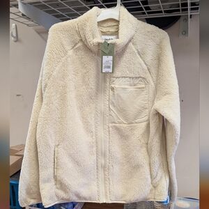 Cozy Cream Zip-Up Fleece Jacket